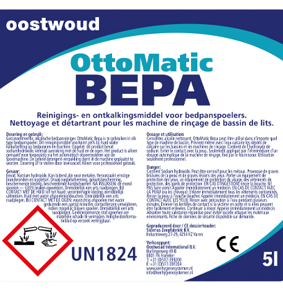 Etiket OttoMatic BEPA reinigingsmiddel
